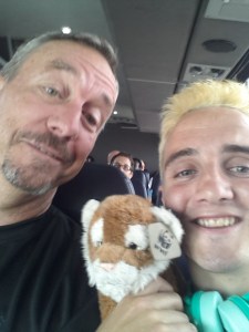 LA legend on bus to Times Square. Had just holidayed in Ireland and Loved it.