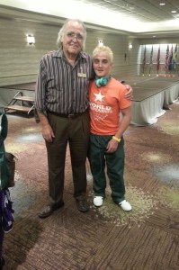 Patrick Hart and the small blondie. One of them produced Elvis movies...the other is small and blonde