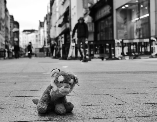 Grafton st Skateboarder B&W