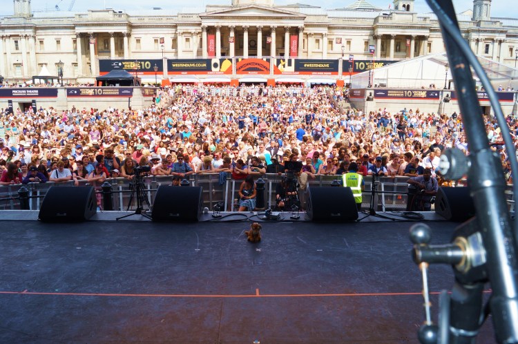 On Stage at Trafalgar Square